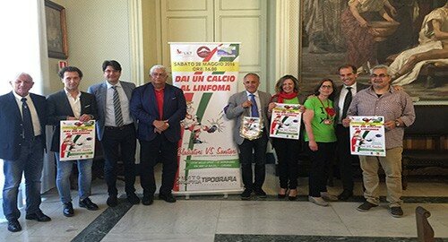 Prevenzione, presentata in Municipio l'iniziativa "Dai un calcio al linfoma" in programma domani