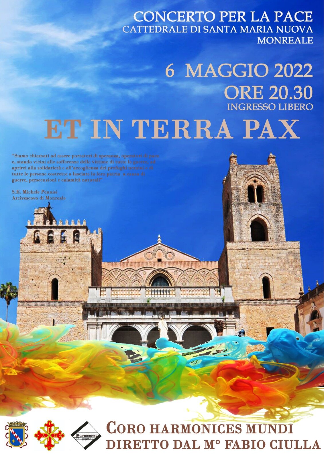 "Et in Terra Pax", concerto pro Ucraina, il 6 maggio Cattedrale di Monreale