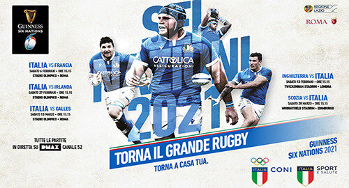 Guinness Sei Nazioni 2021, il 6 Febbraio all'Olimpico di Roma esordio degli Azzurri con la Francia