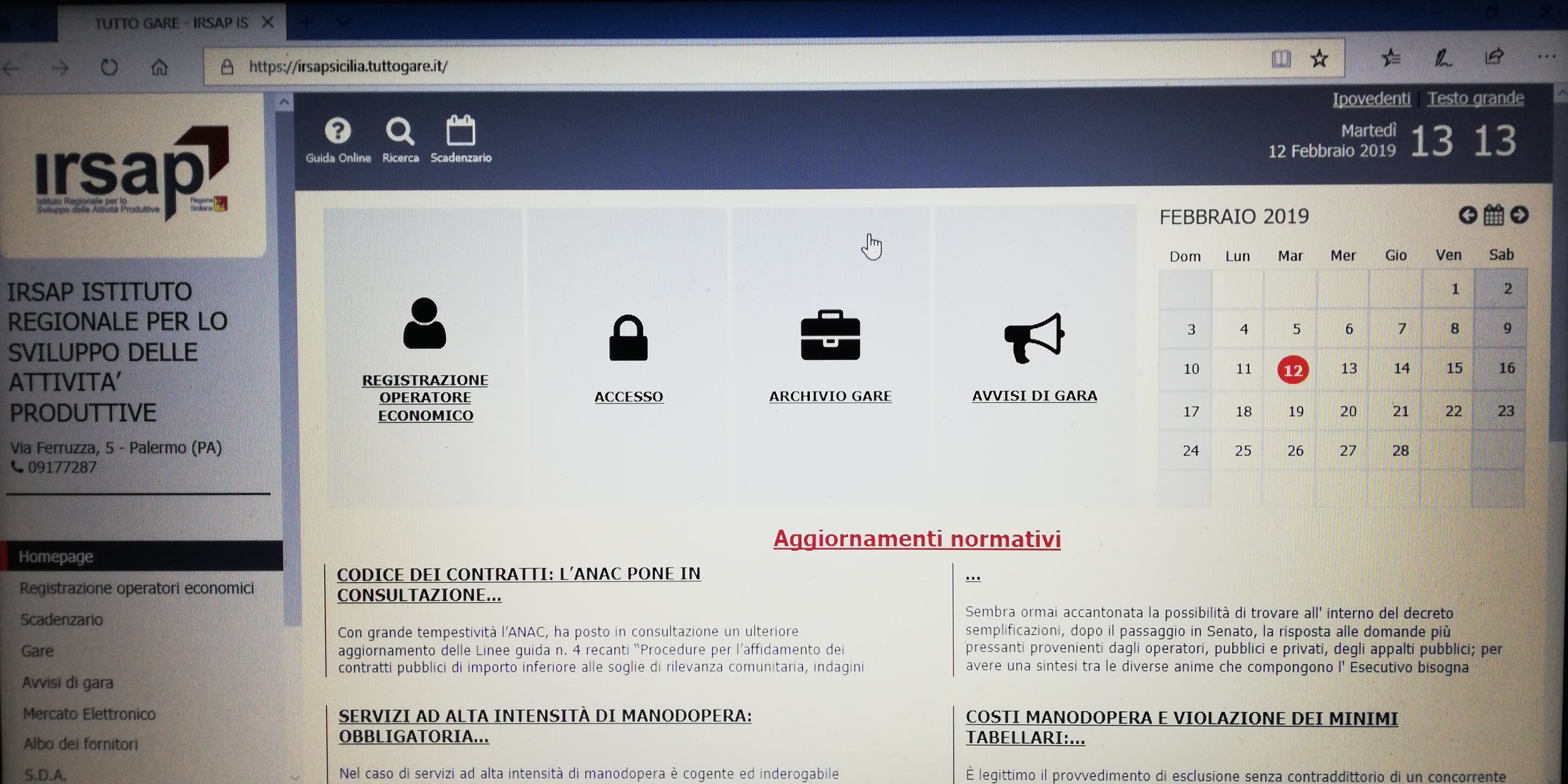 Irsap e gestione appalti, on line la nuova piattaforma telematica per bandi e gare