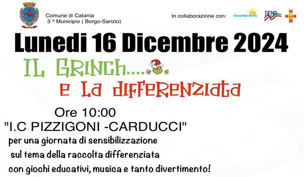 Ecologia, il 16 dicembre alla "Pizzigoni-Carducci" la giornata di sensibilizzazione "Il Grinch e la differenziata"