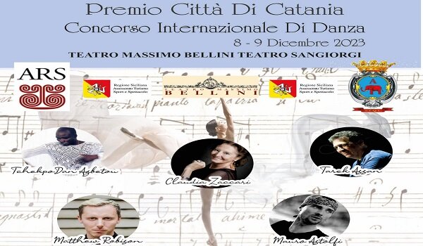 L&rsquo;8 e 9 dicembre al &ldquo;Bellini&rdquo; ed al &ldquo;Sangiorgi&rdquo; di Catania l&rsquo;edizione 2023 del Concorso internazionale di danza premio &ldquo;Citt&agrave; di Catania&rdquo;