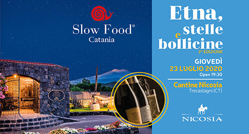 "Etna, stelle e bollicine" la III edizione il 23 luglio alle Cantine Nicosia by Slow Food Catania