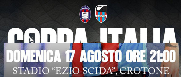 Coppa Italia Serie C- primo turno, domani sera allo "Scida" Crotone-Catania Coppa Italia Serie C- primo turno, domani sera allo "Scida" Crotone-Catania