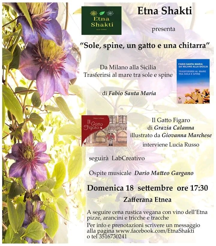 "Sole, spine, un gatto e una chitarra" il 18 settembre a Zafferana Etnea