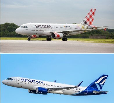 Accordo Volotea-Aegean per 100 rotte codeshare in Italia, Francia, Spagna e Grecia