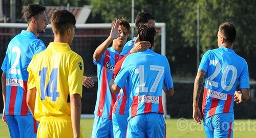 Lega Pro, vince di misura il Catania di Pino Rigoli a Torre del Grifo con il Biancavilla, i rossazzurri si impongono 2-1 con reti di Paolucci e Di Grazia