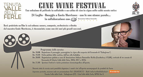 &rdquo;Cine Wine Festival&rdquo;, sei serate d'autore nella Tenuta Valle delle Ferle, il 24 luglio &ldquo;Omaggio a Ennio Morricone&rdquo;