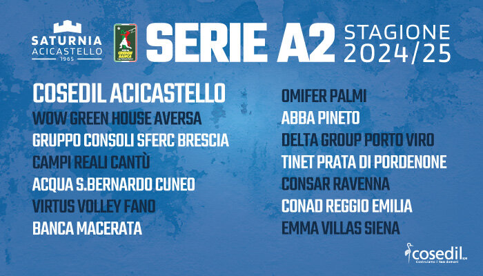 Cosedil Saturnia Acicastello, ratificata l&rsquo;iscrizione al Campionato di Serie A2