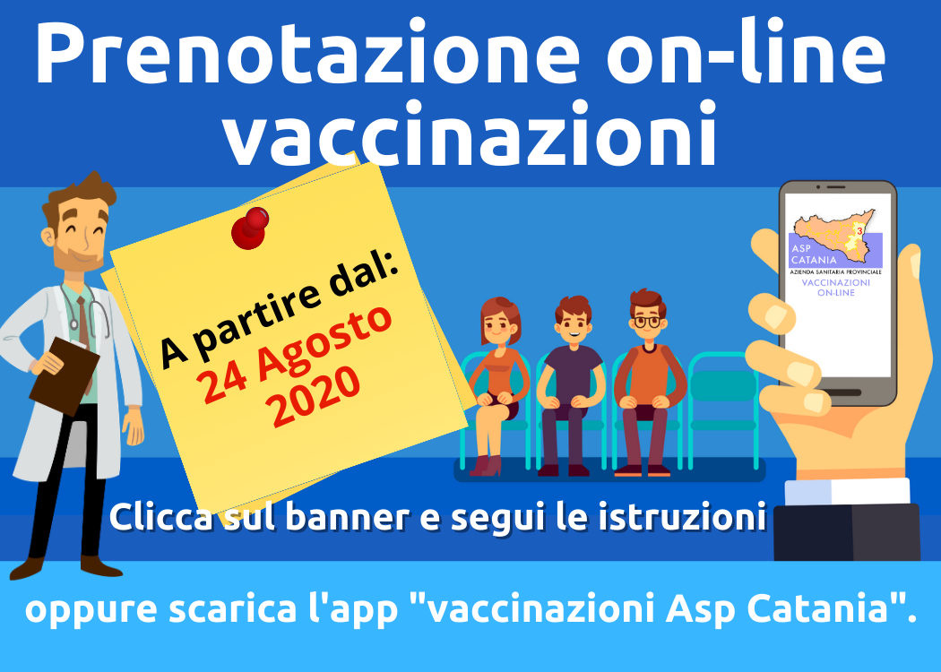 Asp Catania. Dal 24 agosto, attivo il nuovo servizio prenotazione on line vaccinazioni
