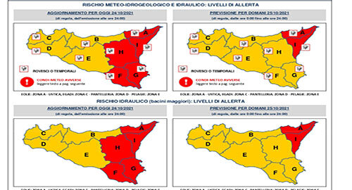 Allerta Meteo Rossa per domani 25 Ottobre, scuole chiuse in citt&agrave; e provincia
