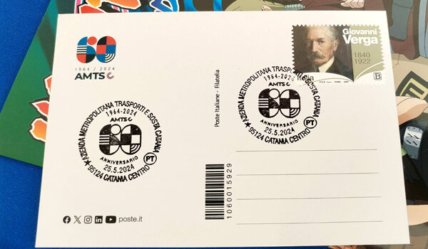 Cartolina celebrativa, annullo filatelico e concerti, altro momento di festa per i 60 anni di AMTS