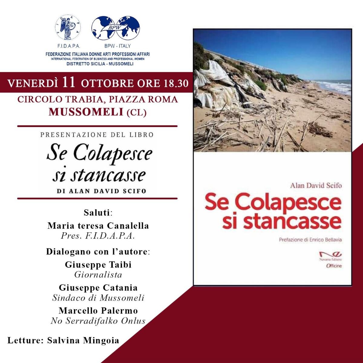 A Mussomeli “Se Colapesce si stancasse” di Alan David Scifo sull’inquinamento in Sicilia A Mussomeli “Se Colapesce si stancasse” di Alan David Scifo sull’inquinamento in Sicilia