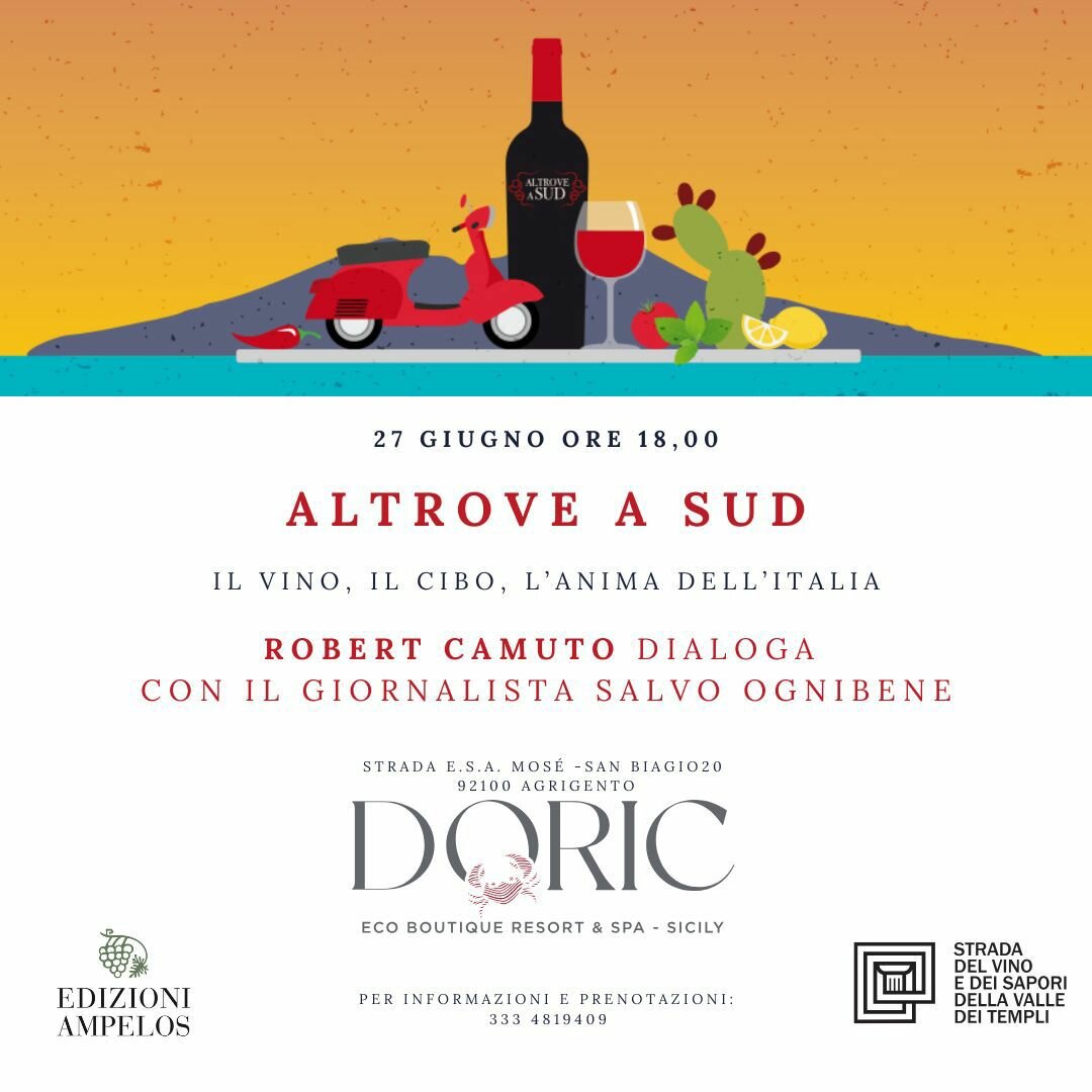 "Altrove a Sud", Robert Camuto ad Agrigento il 27 giugno