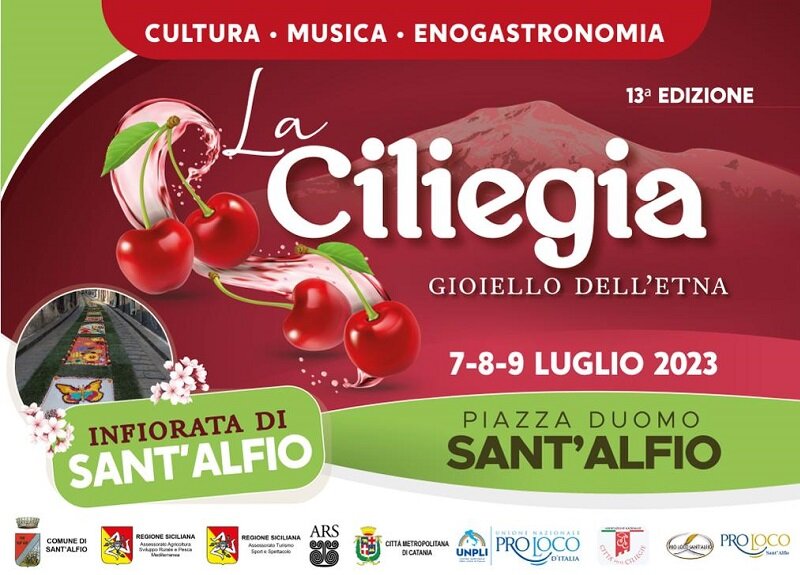 "XIII Sagra della Ciliegia" dal 7 al 9 luglio a Sant'Alfio "XIII Sagra della Ciliegia" dal 7 al 9 luglio a Sant'Alfio