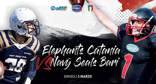 Football americano, gli Elephants Catania ospitano il 3 marzo i Navy Seals Bari