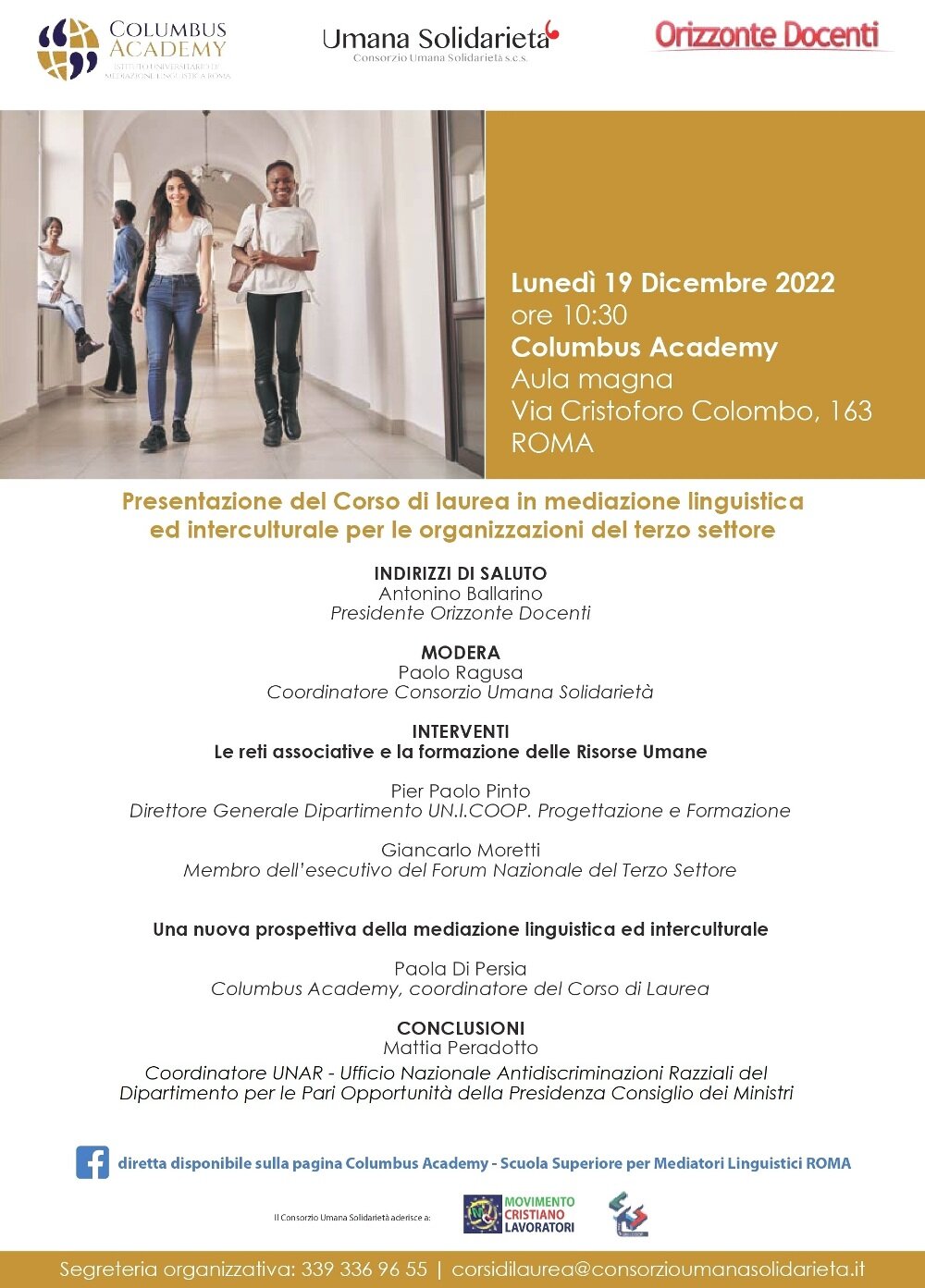Corso di laurea in Mediazione linguistica ed interculturale per le organizzazioni del Terzo settore