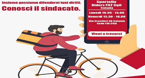 Riders, nasce uno sportello a cura della Filt Cgil, dall’ 11 Novembre un sostegno per i lavoratori simbolo del precariato odierno Riders, nasce uno sportello a cura della Filt Cgil, dall’ 11 Novembre un sostegno per i lavoratori simbolo del precariato odierno