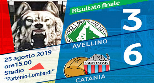 Serie C, il Catania si impone 6-3 al "Partenio-Lombardi", dominato l'Avellino, doppietta di Di Piazza e reti di Lodi, Welbeck, Mazzarani e Bucolo
