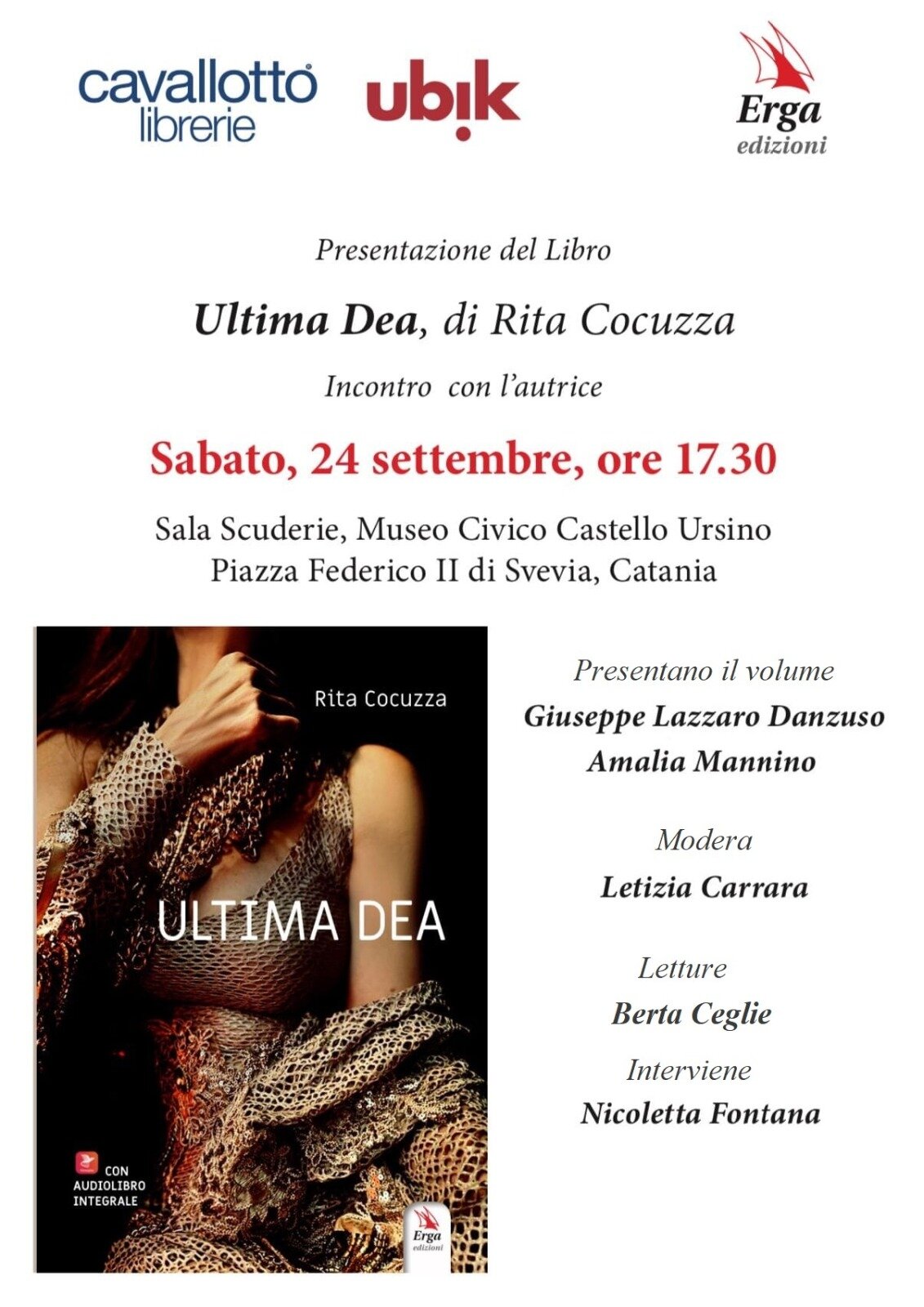 "Ultima Dea" romanzo di Rita Cocuzza presentazione il 24 settembre a&nbsp;Catania