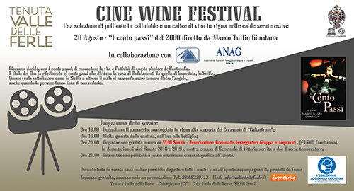 “Cine Wine Festival” a Tenuta Valle delle Ferle, il 28 agosto “I Cento Passi” (2000) di Marco Tullio Giordana “Cine Wine Festival” a Tenuta Valle delle Ferle, il 28 agosto “I Cento Passi” (2000) di Marco Tullio Giordana