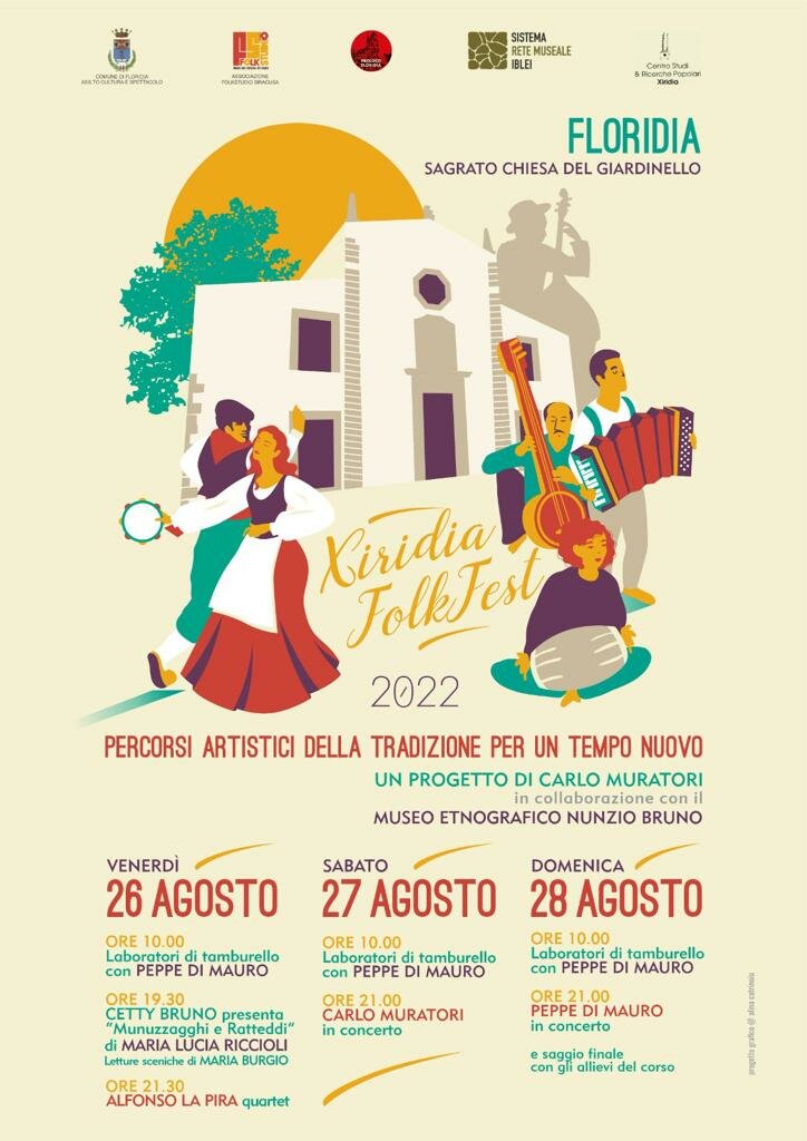 "Xiridia Folk Fest" a Floridia dal 26 al 28 agosto cultura e musica nel segno della tradizione popolare