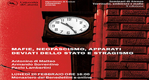 Al Monastero dei Benedettini, domani, tavola rotonda su "Mafie, neofascismo, apparati deviati dello Stato e stragismo"
