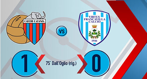 Serie C, il Catania vince al "Massimino" di rigore, battuta 1-0 la Virtus Francavilla (dal dischetto Dall'Oglio)