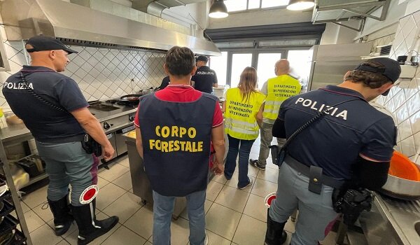 Controlli della task force coordinata dalla Polizia di Stato in 2 ristoranti di Nicolosi, 60 kg di alimenti non tracciati, 4 lavoratori in nero e criticità sulla sicurezza sui luoghi di lavoro, sanzioni per 44.800 euro Controlli della task force coordinata dalla Polizia di Stato in 2 ristoranti di Nicolosi, 60 kg di alimenti non tracciati, 4 lavoratori in nero e criticità sulla sicurezza sui luoghi di lavoro, sanzioni per 44.800 euro
