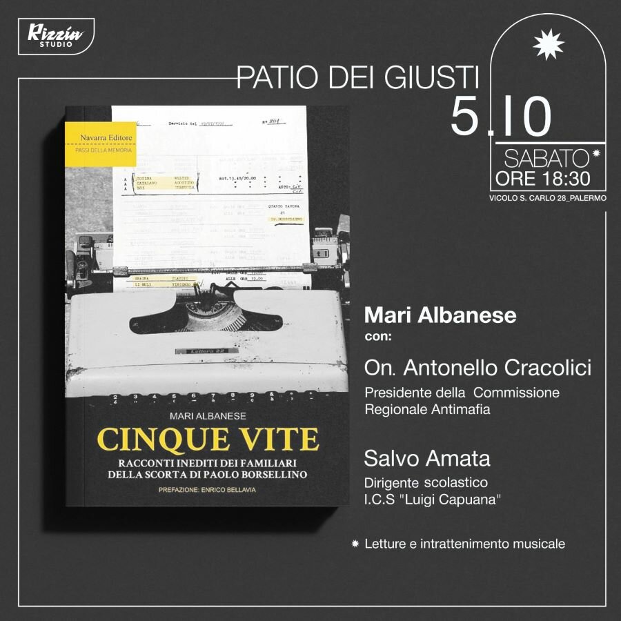 &ldquo;Cinque vite&rdquo;, di Mari Albanese dedicato ai familiari degli agenti di scorta del giudice Paolo Borsellino
