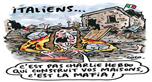 La satira di Charlie Hebdo sulle vittime italiane del terremoto: "Io sono me stesso (e fatico pure!)"