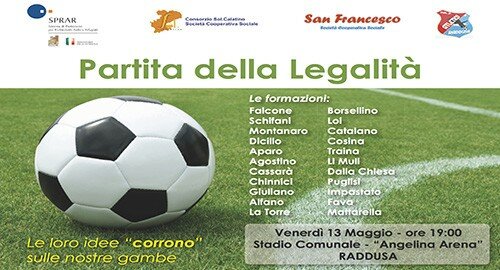 Al "Comunale" di Raddusa il 13 Maggio la "Partita della legalit&agrave;" con i migranti dello SPRAR e l'Atletico Raddusa