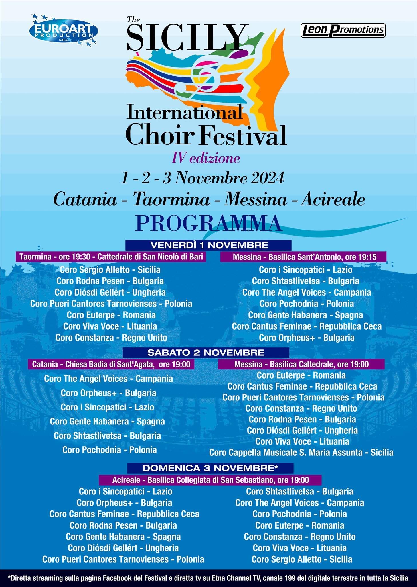 &ldquo;The Sicily International Choir Festival&rdquo; dall'1 al 3 novembre