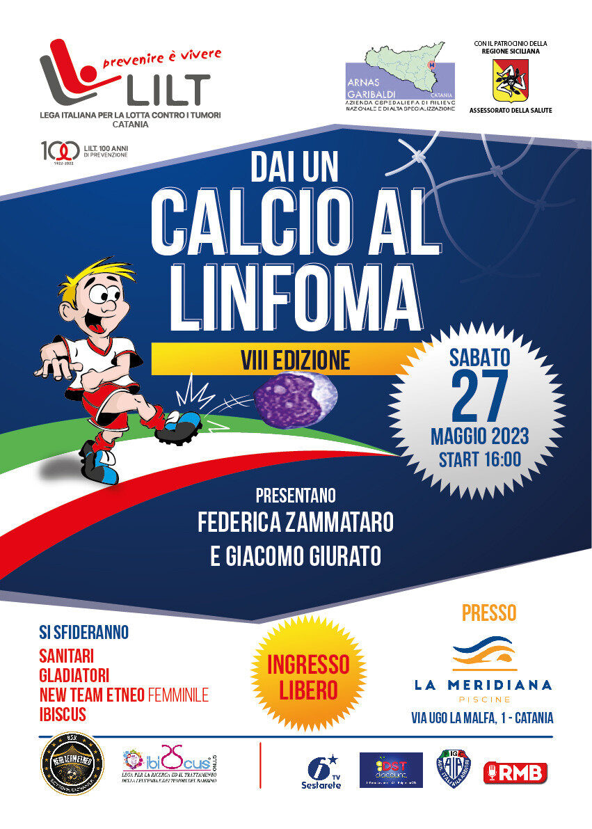 &ldquo;Dai un calcio al linfoma&rdquo; VIII edizione a Catania il 27 maggio