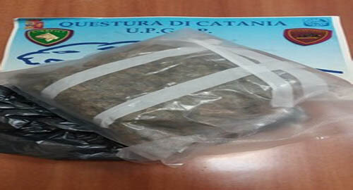 Arrestato dagli agenti delle Volanti nel quartiere Picanello per detenzione a fini di spaccio, sequestrata 880 grammi di marijuana
