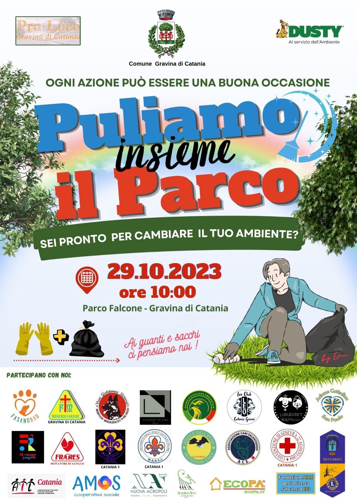 "Puliamo insieme il parco - Ogni azione può essere una buona occasione" il 29 ottobre a Gravina di Catania "Puliamo insieme il parco - Ogni azione può essere una buona occasione" il 29 ottobre a Gravina di Catania