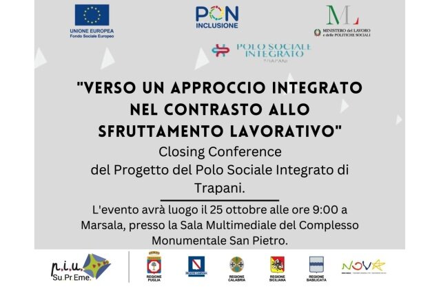 "Verso un approccio integrato nel contrasto allo sfruttamento lavorativo" a Marsala il 25 ottobre