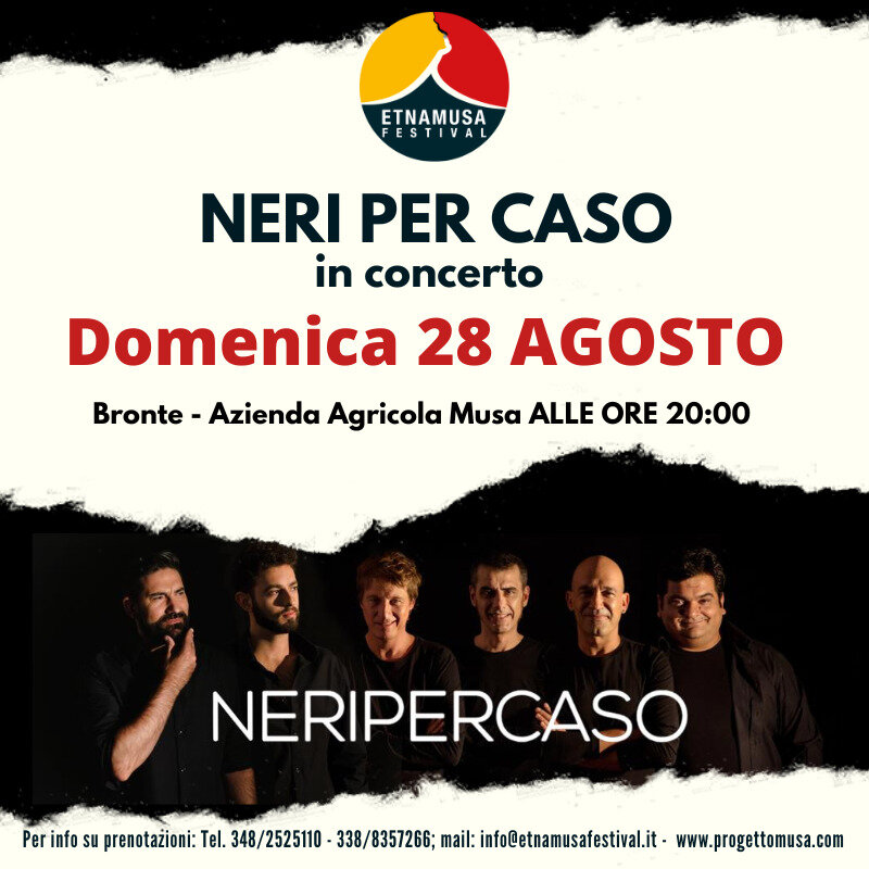I "Neri per Caso" a Bronte il 28 agosto per l’Etnamusa Festival I "Neri per Caso" a Bronte il 28 agosto per l’Etnamusa Festival