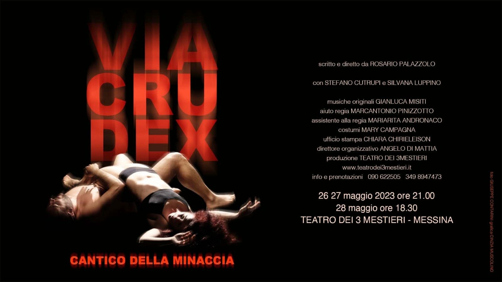 &ldquo;Via Crudex - Cantico della minaccia&rdquo; di Rosario Palazzolo al Teatro dei 3 Mestieri di Messina