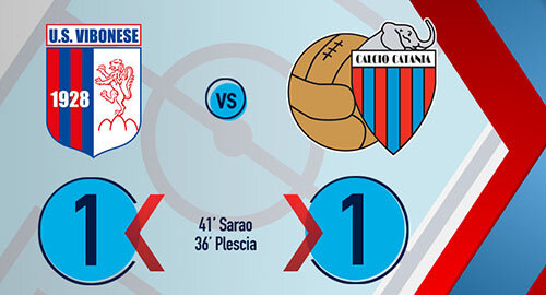 Serie C, ancora un pareggio per il Catania (1-1) in casa della Vibonese, pari di Sarao