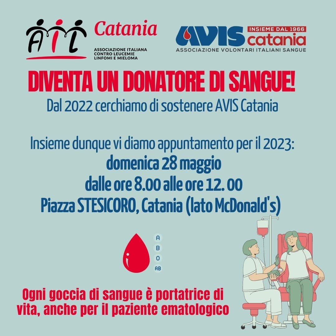 Donazioni di sangue: campagna di sensibilizzazione di AIL e AVIS