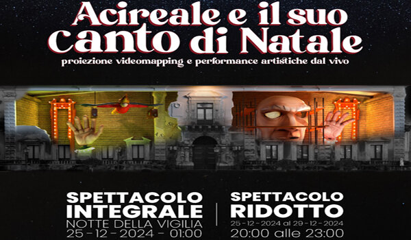Conto alla rovescia per il Natale di Sullaluna e il Comune di Acireale con il videomapping. la notte tra il 24 e 25 dicembre
