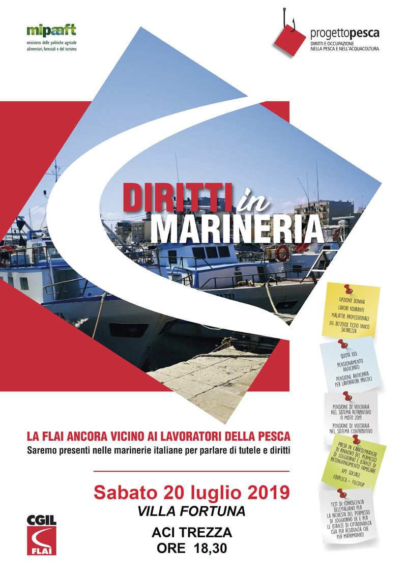 &ldquo;Diritti in marineria&rdquo;, via alla campagna nazionale Flai Cgil il 20 luglio ad Aci Trezza
