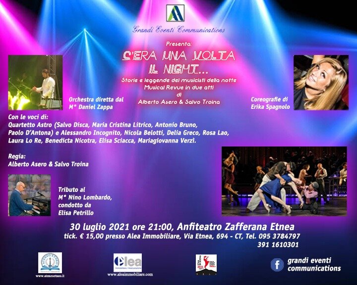 Etna in scena: il musical &ldquo;C&rsquo;era una volta il Night&rdquo; il 30 luglio a Zafferana Etnea