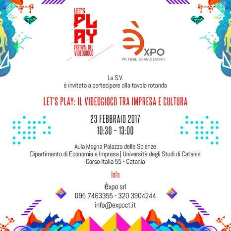 &ldquo;Let&rsquo;s Play: il videogioco tra impresa e cultura&rdquo;, il 23 febbraio a Palazzo delle Scienze, Catania centro nevralgico internazionale dell&rsquo;industria videoludica