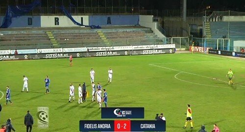 Serie C, il Catania batte 2-0 in trasferta la Fidelis Andria, in rete nella ripresa Ripa e Mazzarani