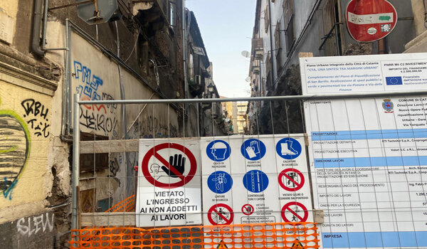 San Berillo, lavori di rigenerazione urbana anche nelle vie Delle Finanze e Pistone