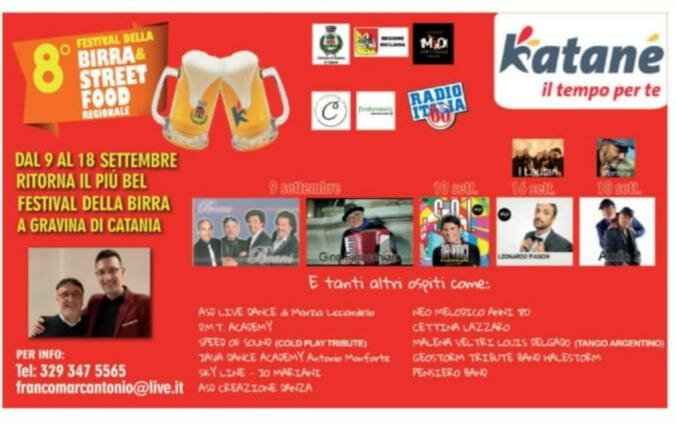 Festival della Birra & Street Food dal 9 al 18 settembre a Gravina di Catania