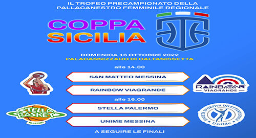 Coppa Sicilia, domani 16 ottobre quadrangolare femminile a Caltanissetta