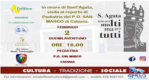 &ldquo;Sant&rsquo;Agata non per molti ma per tutti&rdquo; 2021, il 2 febbraio al P.O. San Marco